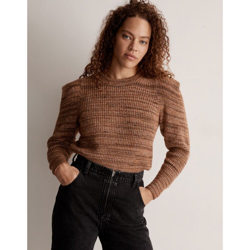 MADEWELL Space-Dyed Prentiss Pullover Sweater Brown Tan {3L21}